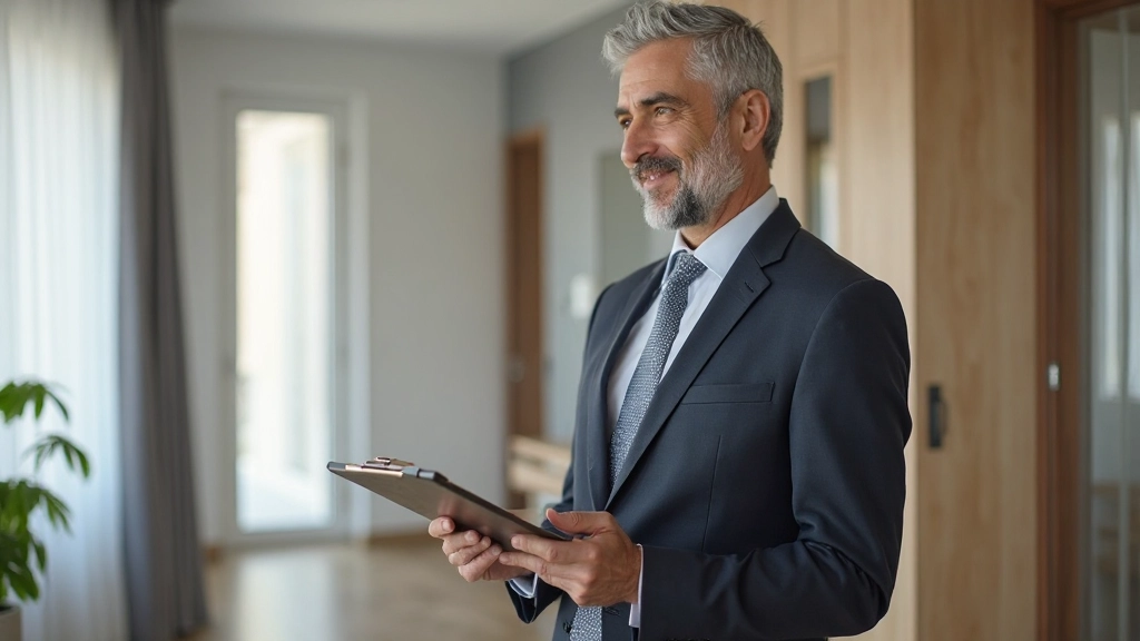 Профессиональный управляющий недвижимостью проводит осмотр квартиры